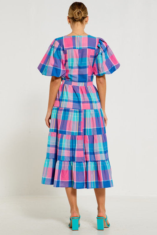 Fixed Bodice A-Line Midi Dress