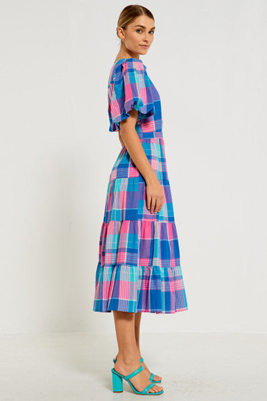 Fixed Bodice A-Line Midi Dress