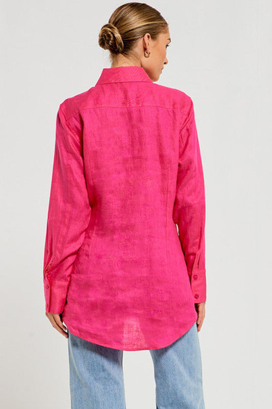 Tailored Oversized Shirt in Fuchsia