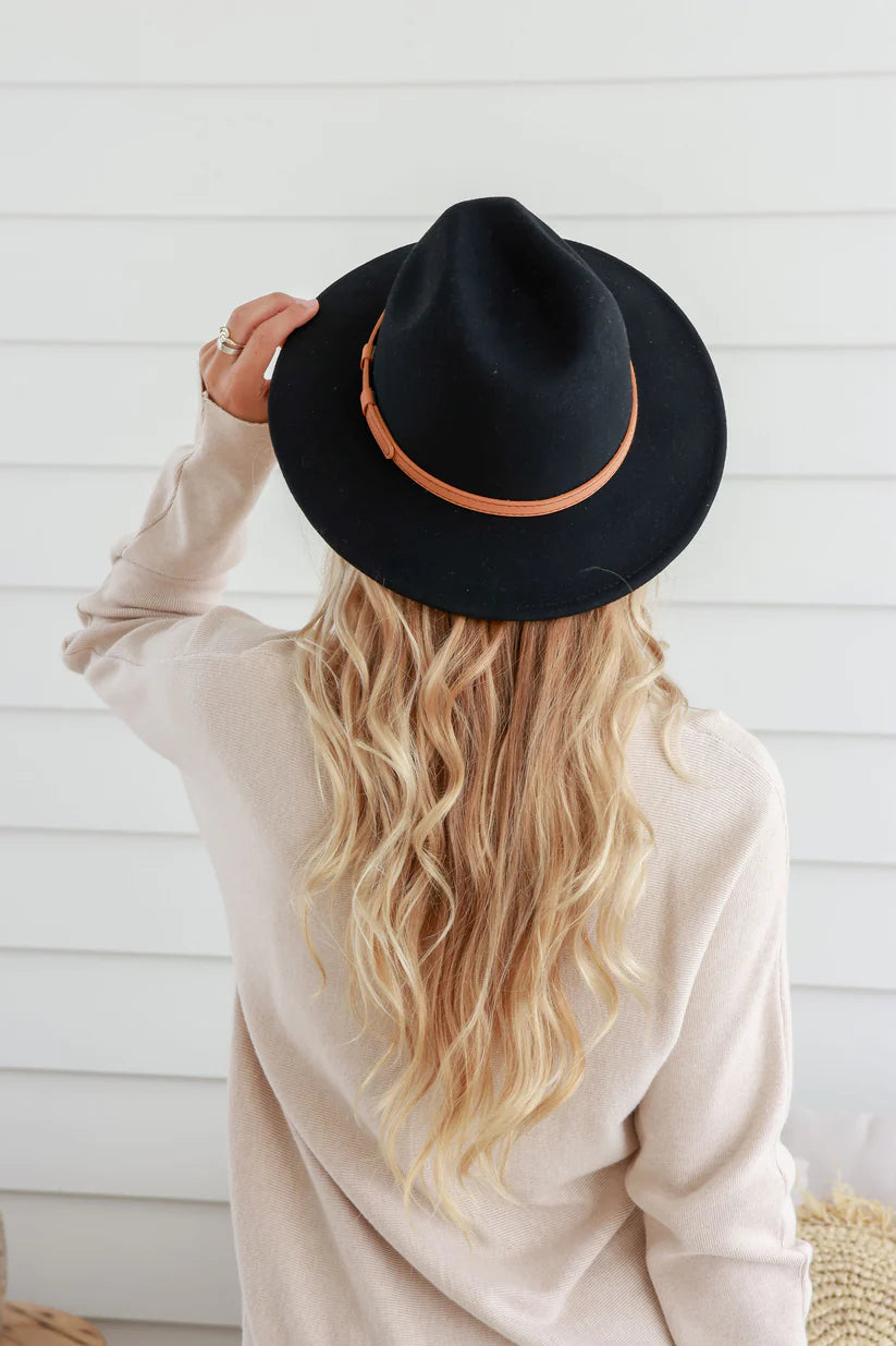 Wide Brim Hat w/ Tan Band - more colours available