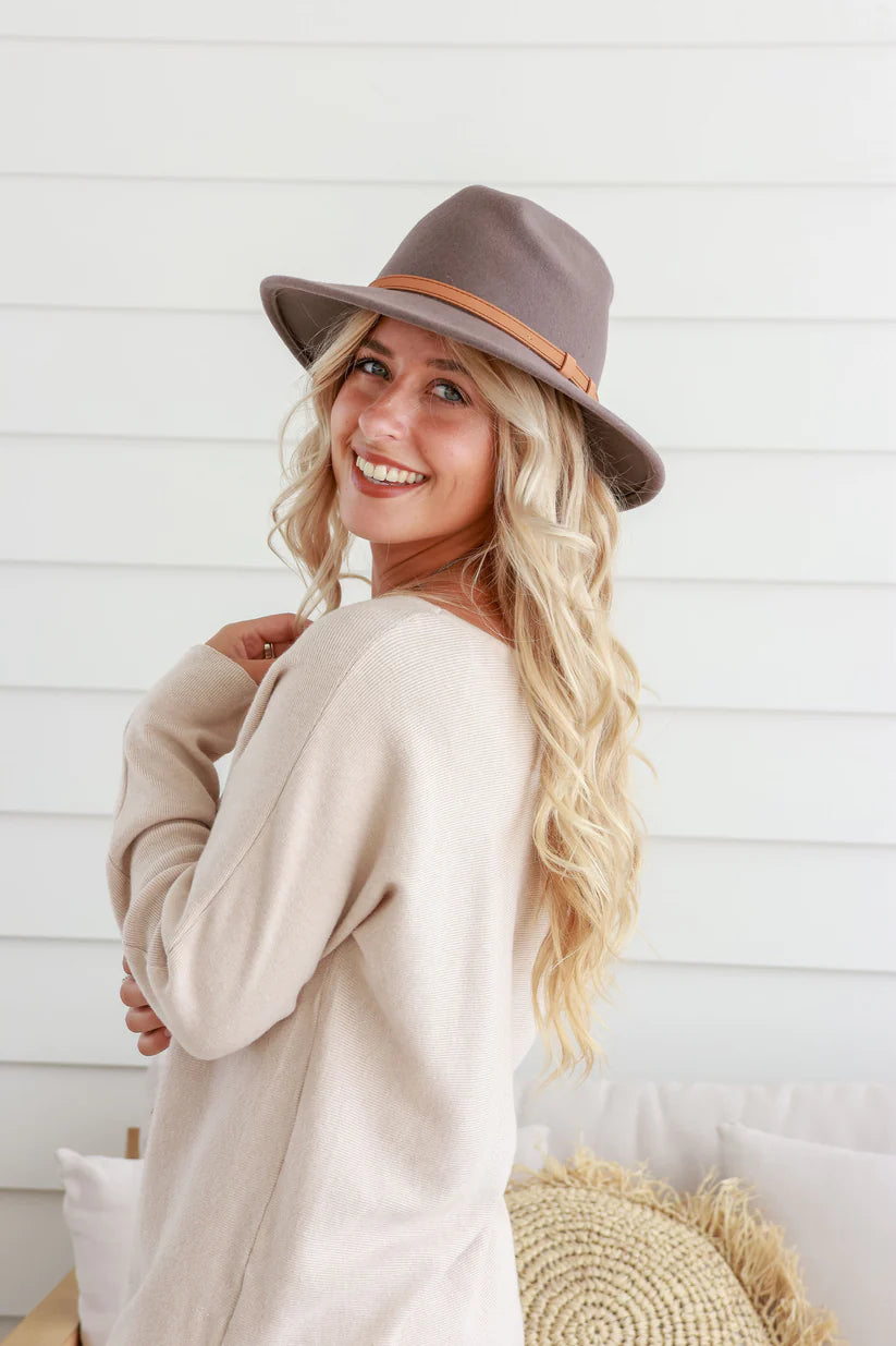 Wide Brim Hat w/ Tan Band - more colours available