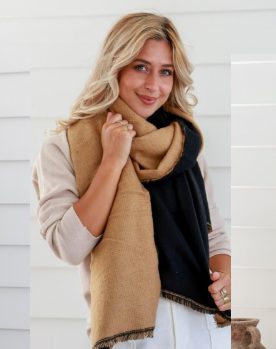 Camel/Black Reversable Scarf