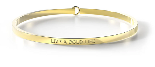 Live A Bold Life Bangle - Yellow Gold