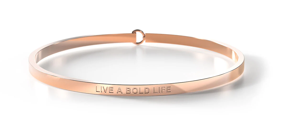 Live A Bold Life Bangle - Rose Gold