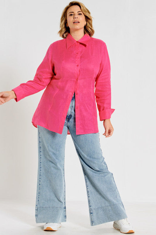 Tailored Oversized Shirt in Fuchsia