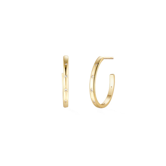 Celestial Constellation Thin Hoops - Gold