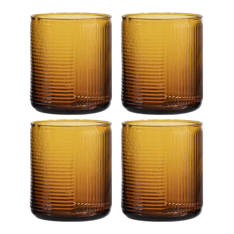 Savannah Ribbed 4pk Glass - more colours available