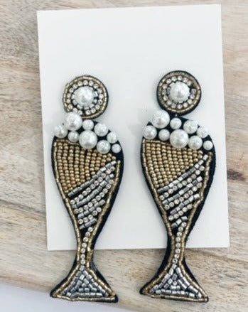 Gold/Pearl Champagne Earrings