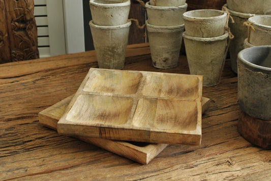 Wooden Square Spice Tray