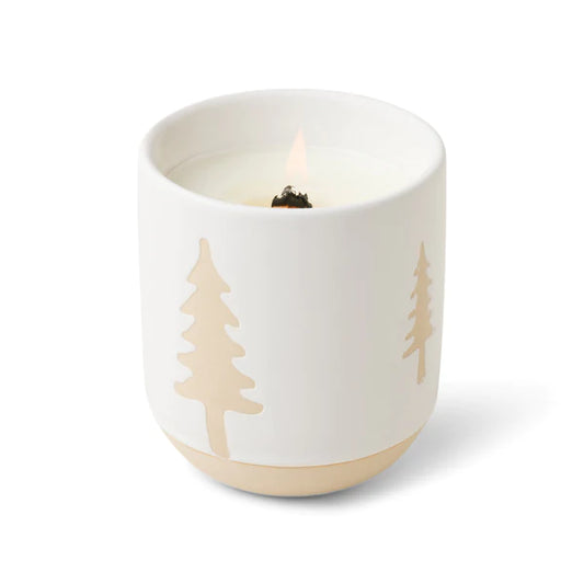 Cypress & Fir, Raw Ceramic Tree Pattern Candle