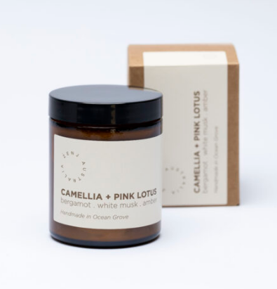 Camellia & Pink Lotus Soy Wax Candle - available in 2 sizes