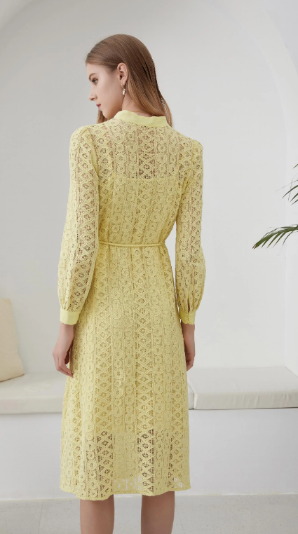 Ava Lace Dress, Lemon