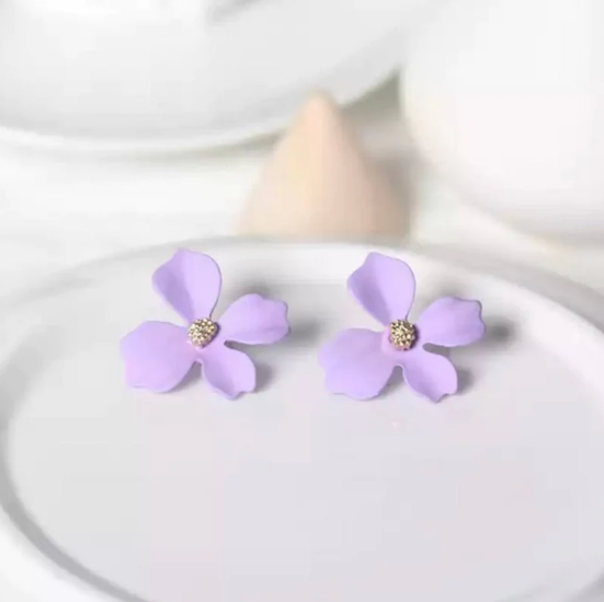 Cherie Petals Purple Earrings