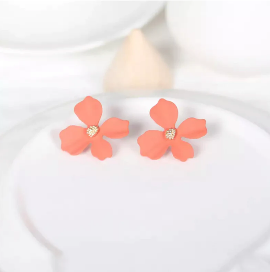 Cherie Petals Orange Earrings