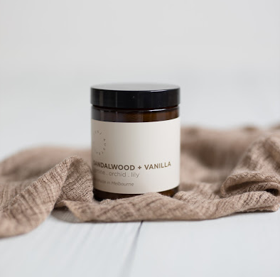 Sandlewood & Vanilla Soy Wax Candle - available in 2 sizes