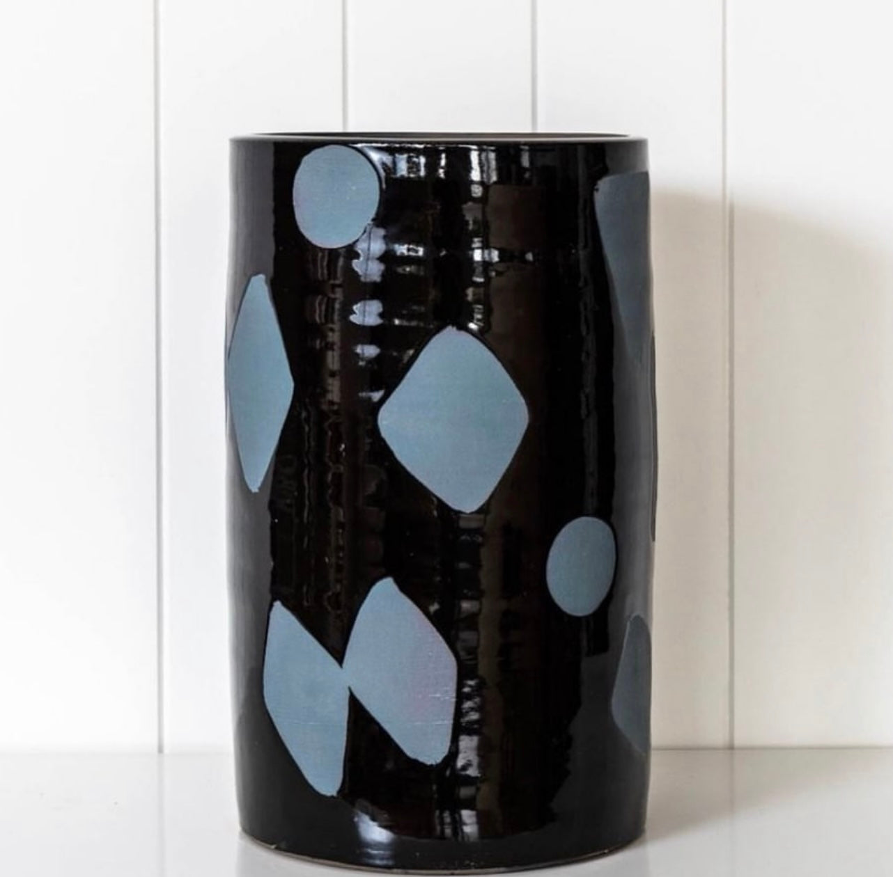 Black Ceramic Tall Vase