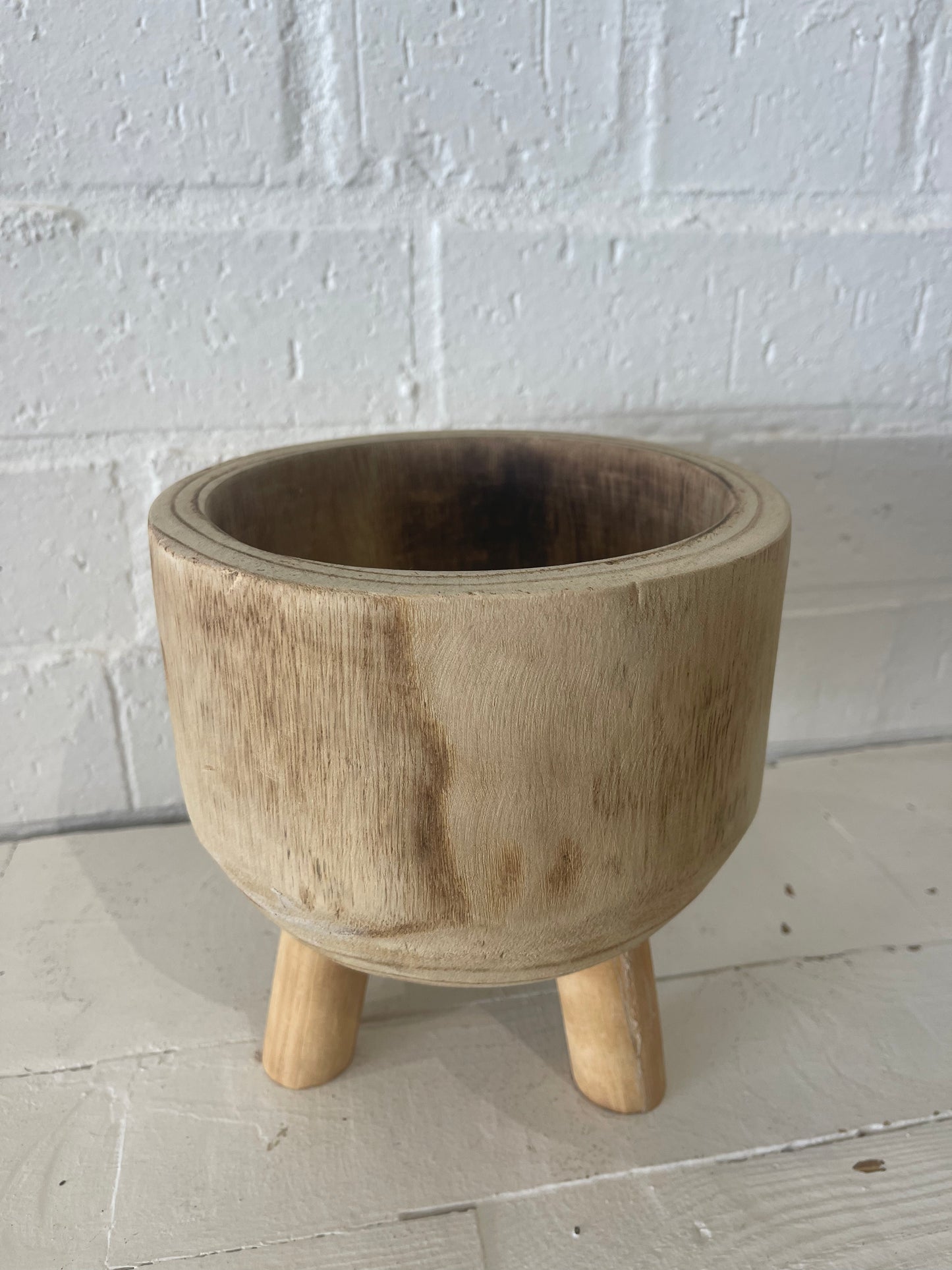 Lulu Natural Timber Planter - Small