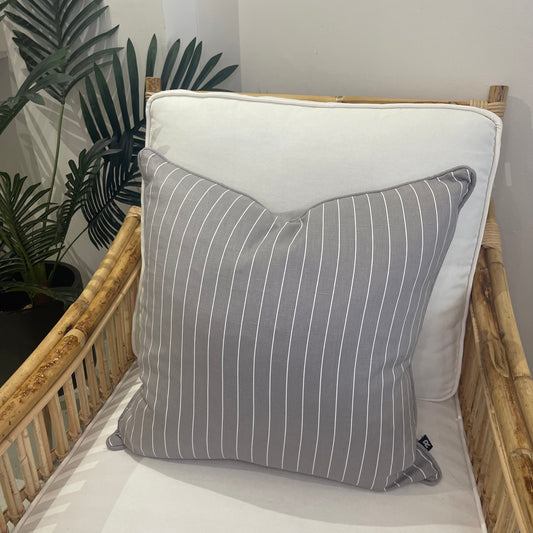 Grey Stripe Square Cushion