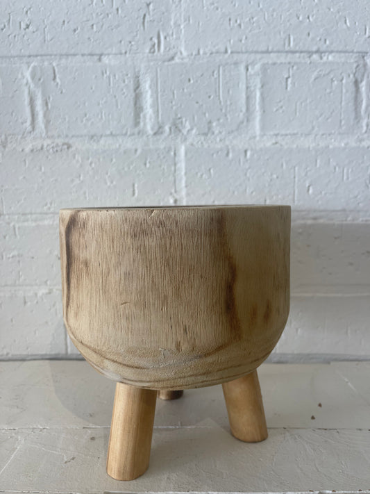 Lulu Natural Timber Planter - Small