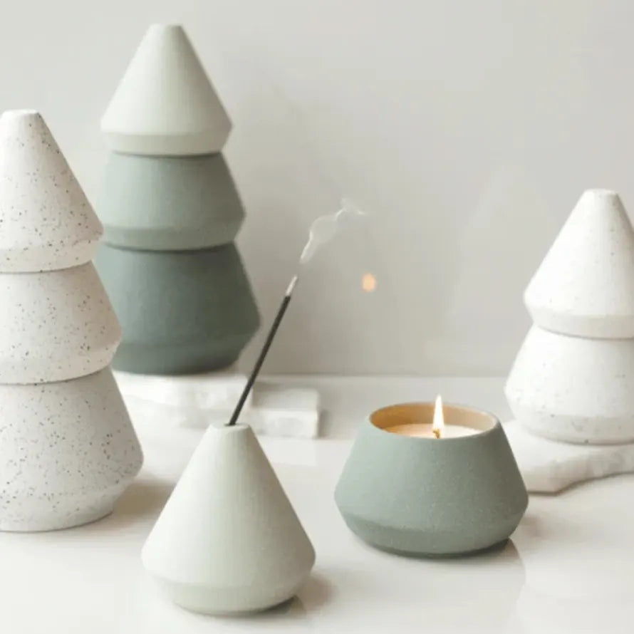 Cypress & Fir, White Speckle Tree Stack Candle