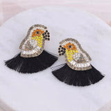 Polly Black Parrot Earrings